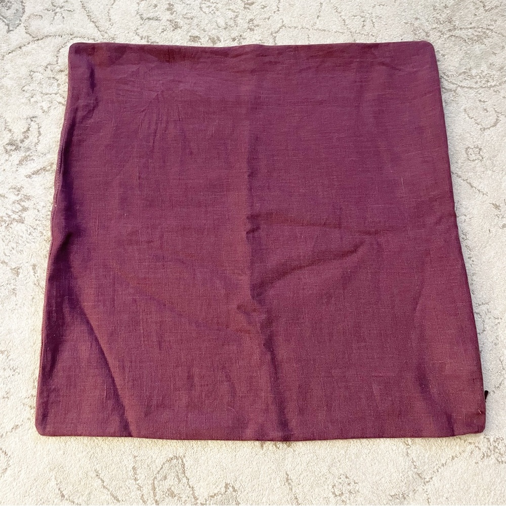 Indigo Linen Toss Pillow Cover in Berry Colour Size 20” x 20” square